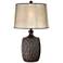 Franklin Iron Works Kelly Rustic Lamp with Mica Shade and USB Cord Dimmer