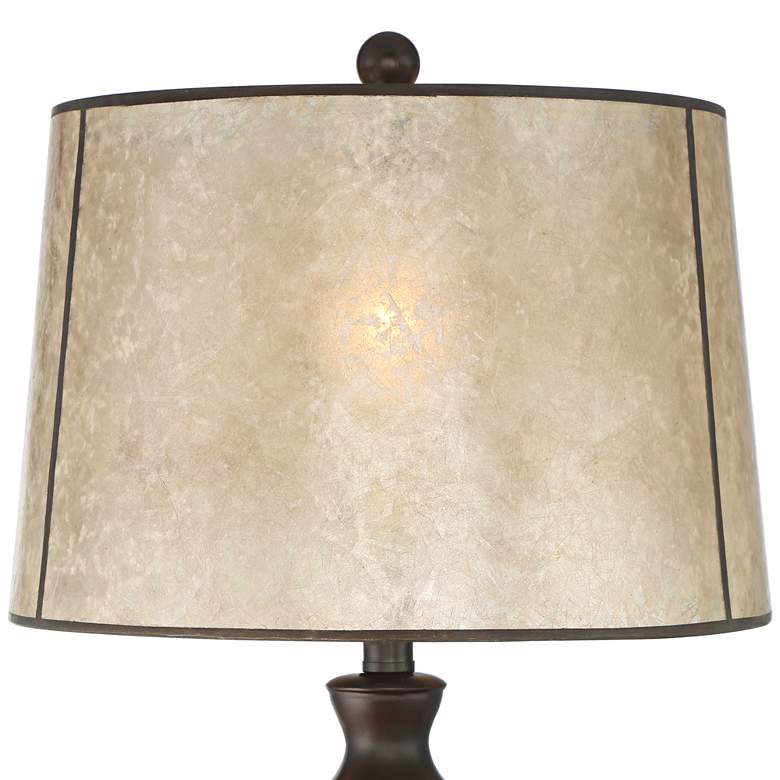 Image 3 Franklin Iron Works Kelly Rustic Lamp with Mica Shade and USB Cord Dimmer more views