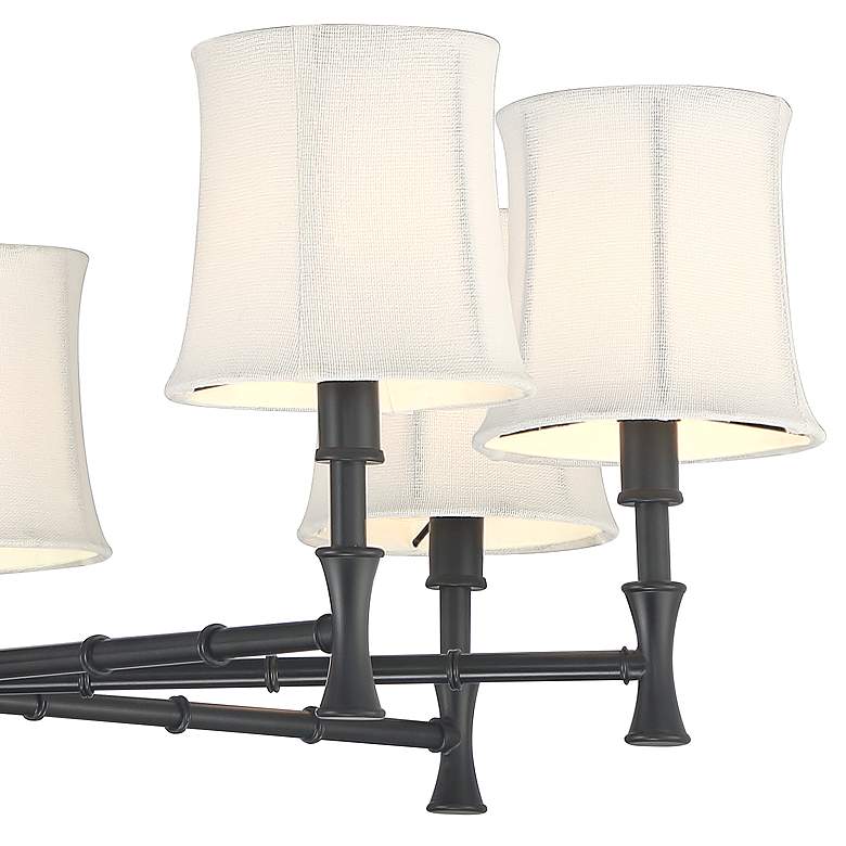 Image 3 Franklin Iron Works Kenna 28 1/4" Black 8-Light Shade Chandelier more views