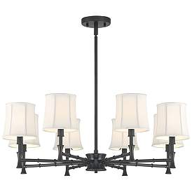 Image5 of Franklin Iron Works Kenna 28 1/4" Black 8-Light Shade Chandelier more views