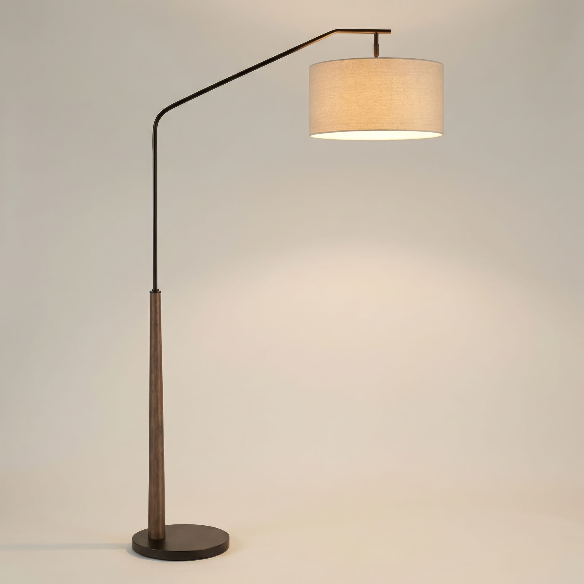 Franklin Iron Works Kipling 76" Bronze and Wood Arc Floor Lamp in scene