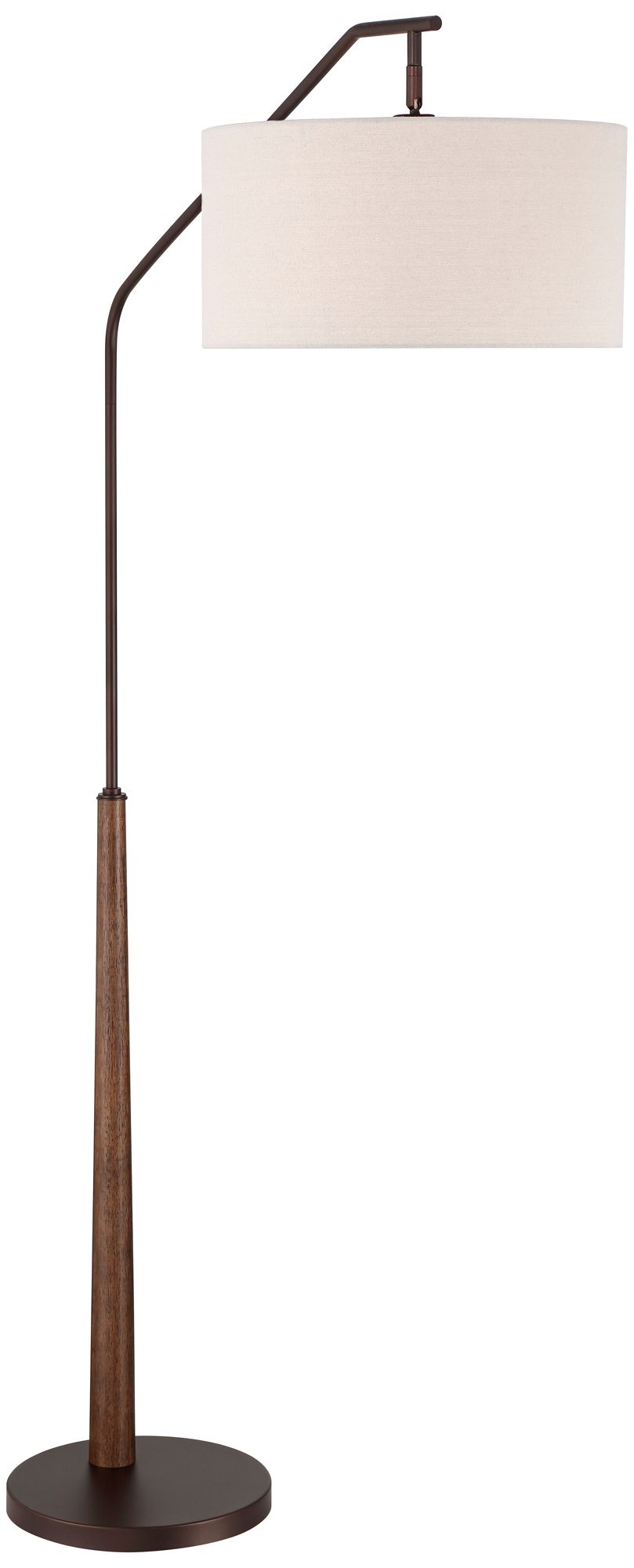 Franklin Iron Works Kipling 76" Bronze and Wood Arc Floor Lamp