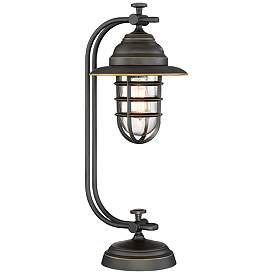 Image2 of Franklin Iron Works Knox 24" Oil-Rubbed Bronze Industrial Lantern Lamp