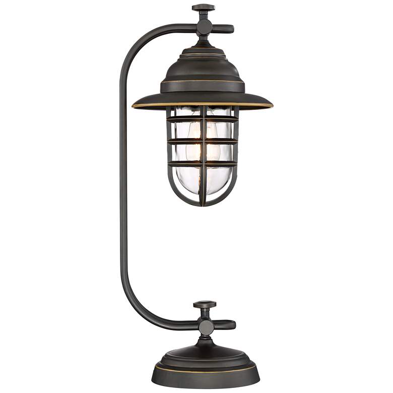 Image 5 Franklin Iron Works Knox 24" Oil-Rubbed Bronze Industrial Lantern Lamp more views