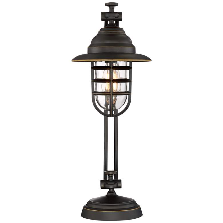 Image 6 Franklin Iron Works Knox 24" Oil-Rubbed Bronze Industrial Lantern Lamp more views