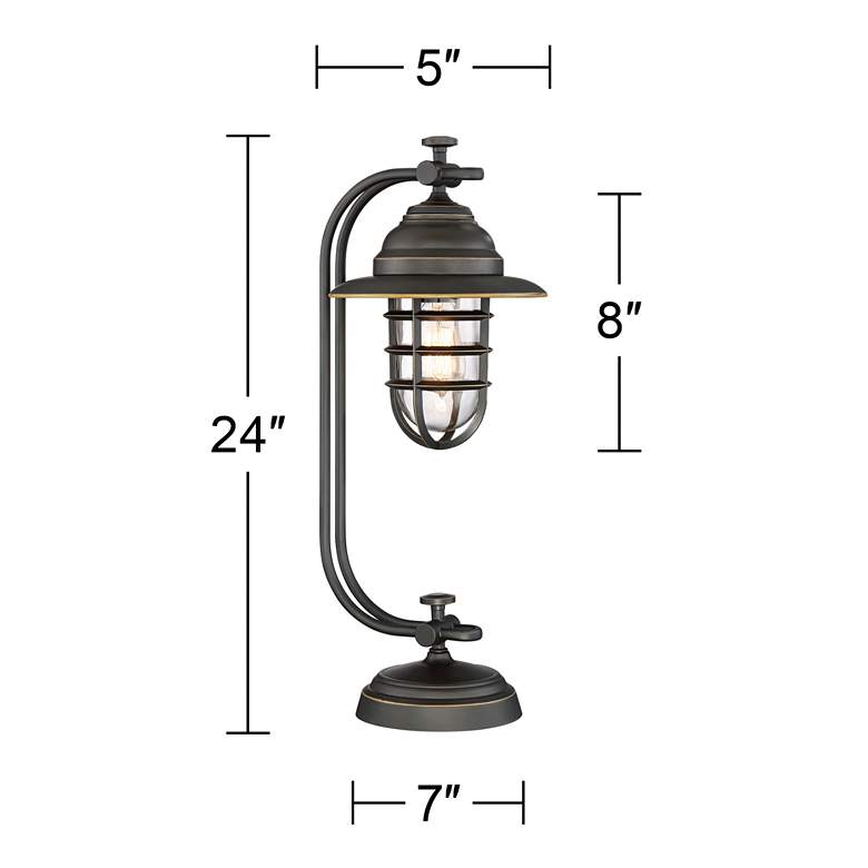 Image 7 Franklin Iron Works Knox 24" Oil-Rubbed Bronze Industrial Lantern Lamp more views