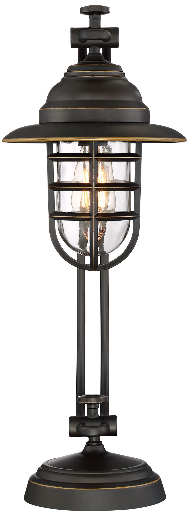 Franklin Iron Works Knox OilRubbed Bronze Lantern Desk Lamp 9K134