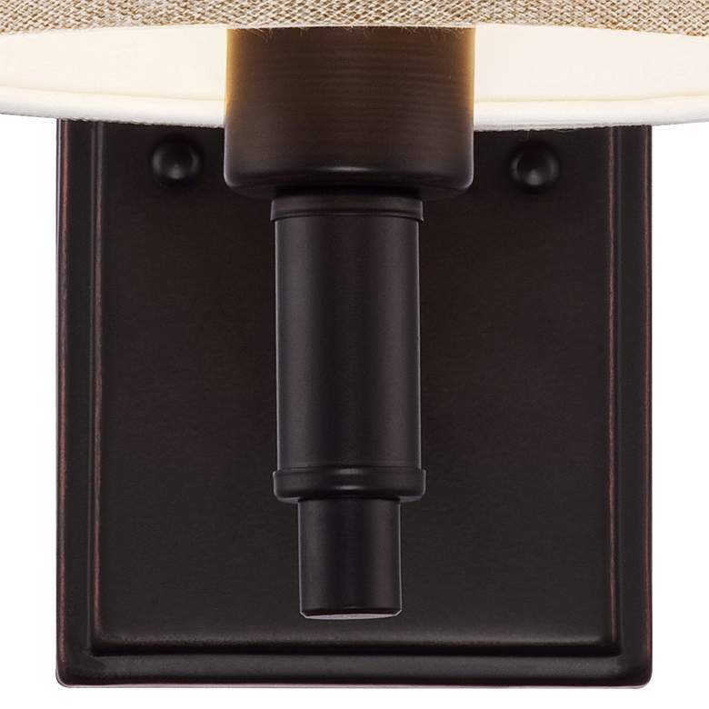 Image 5 Franklin Iron Works La Pointe 9" Linen and Bronze Wall Sconce Set of 2 more views