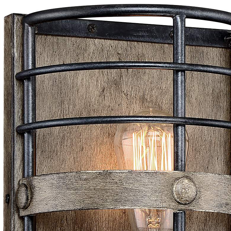 Image 3 Franklin Iron Works Lexi 11 1/2" Oil Rubbed Bronze Pocket Wall Sconce more views