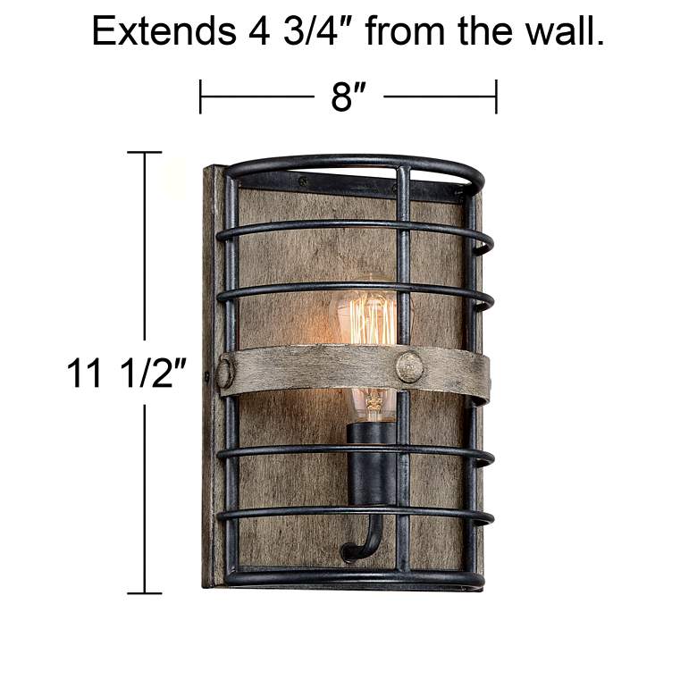 Image 6 Franklin Iron Works Lexi 11 1/2" Oil Rubbed Bronze Pocket Wall Sconce more views