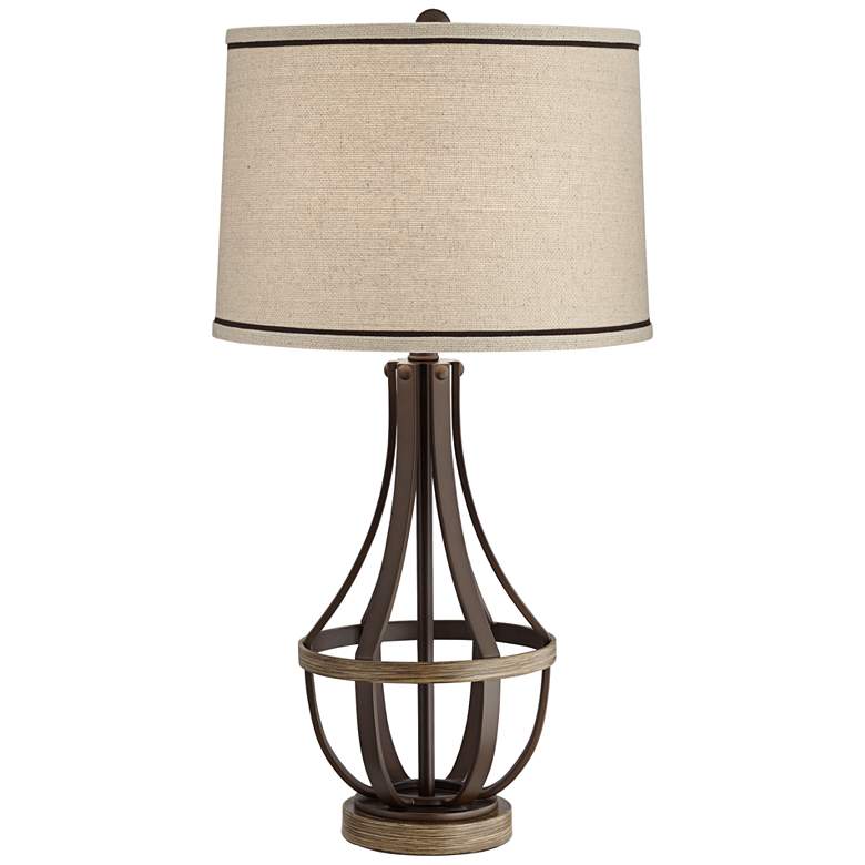 Image 2 Franklin Iron Works Louanne 29" Bronze Table Lamp with USB Cord Dimmer