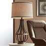 1_Franklin Iron Works Louanne 29" Bronze Table Lamp with USB Cord Dimmer