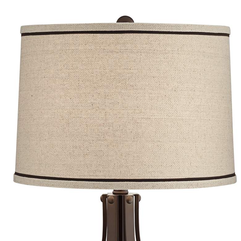 Image 3 Franklin Iron Works Louanne 29" Bronze Table Lamp with USB Cord Dimmer more views