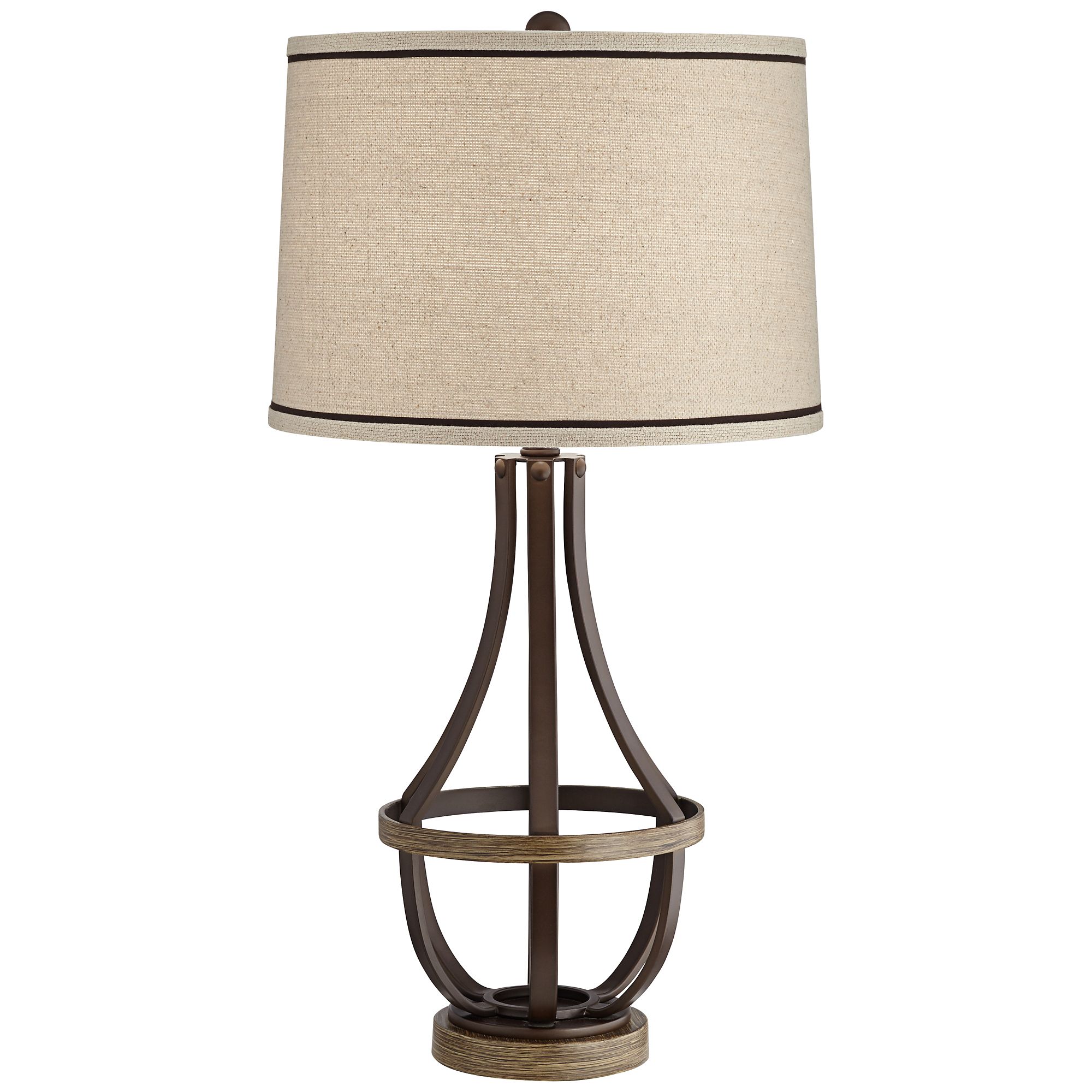 Franklin Iron Works Louanne 29" Bronze Table Lamp with USB Cord Dimmer