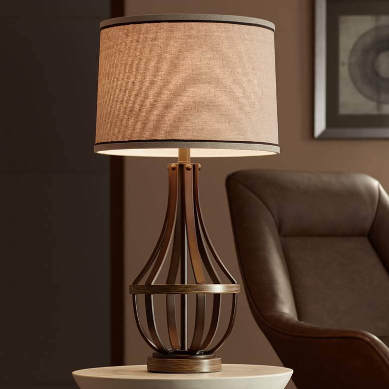 Image 3 Franklin Iron Works Louanne 29" Open Oil-Rubbed Bronze Table Lamp more views