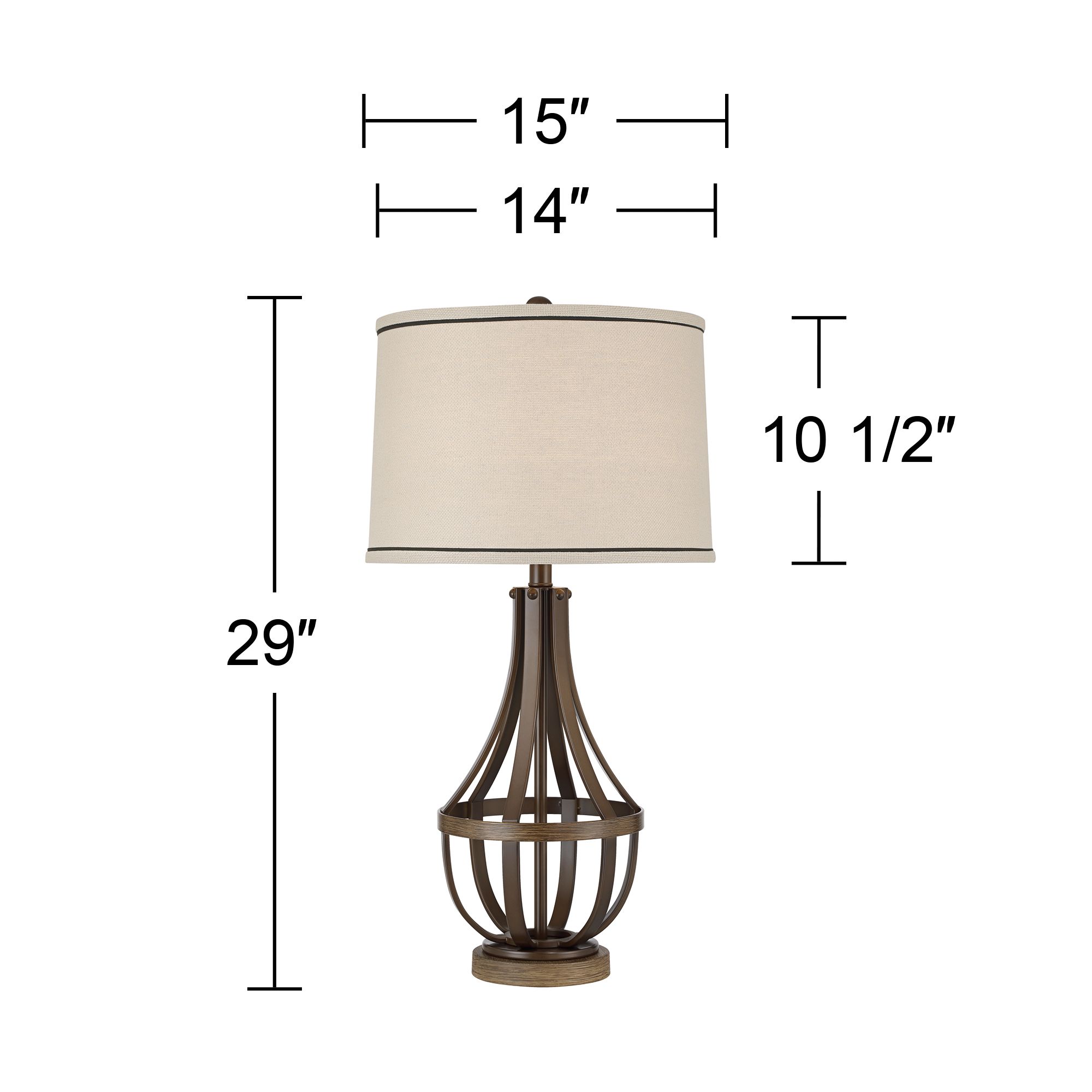 Franklin Iron Works Louanne 29" Open Oil-Rubbed Bronze Table Lamp