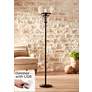 Franklin Iron Works Luz 72 1/2" Bronze Floor Lamp with USB Dimmer