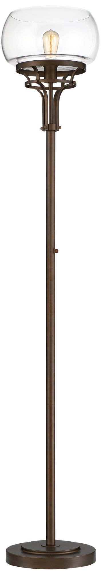 Franklin Iron Works Luz 72 1/2" Bronze Floor Lamp with USB Dimmer