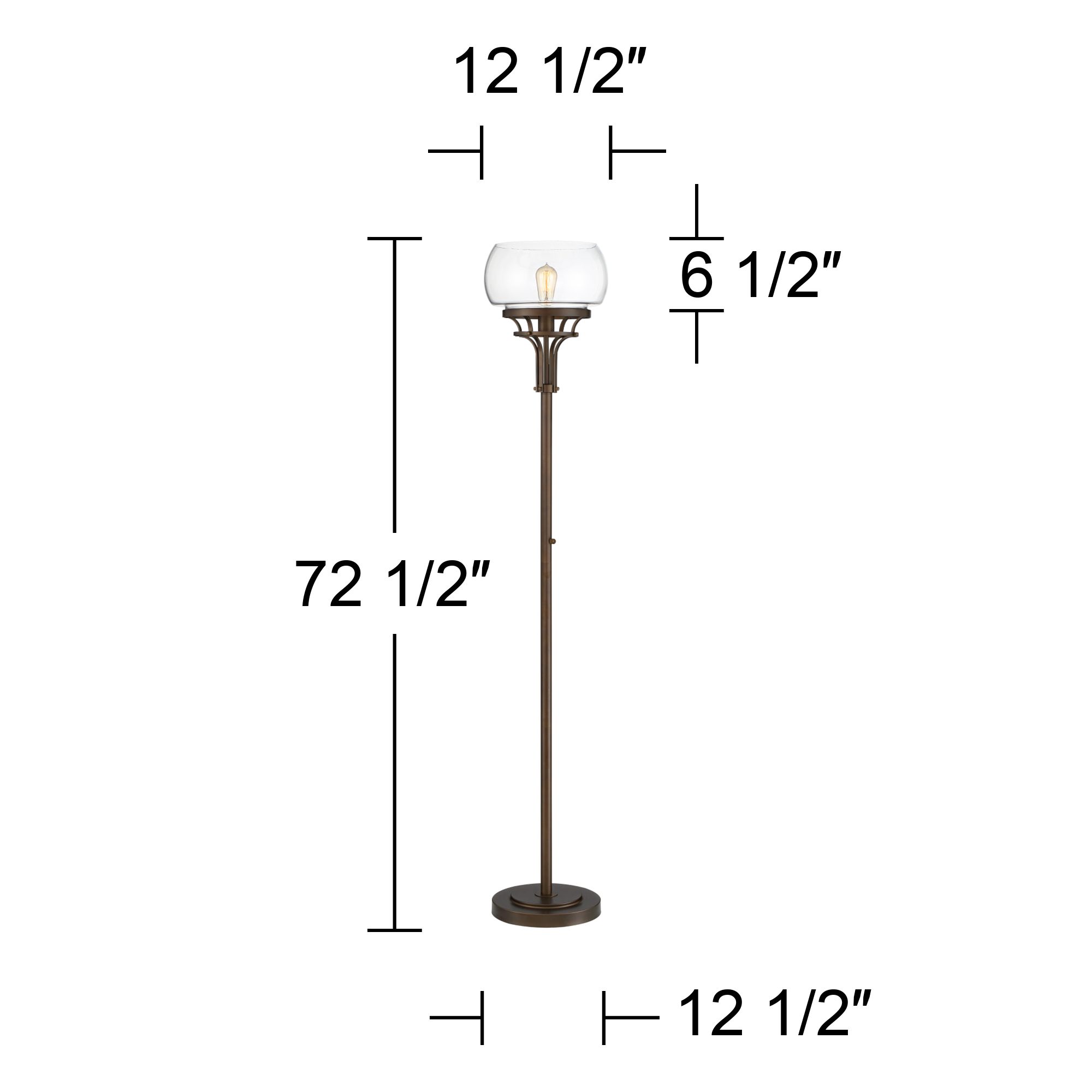 Franklin Iron Works Luz 72 1/2" Bronze Floor Lamp with USB Dimmer