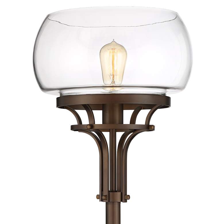 Image 3 Franklin Iron Works Luz 72 1/2" Industrial Bronze Torchiere Floor Lamp more views
