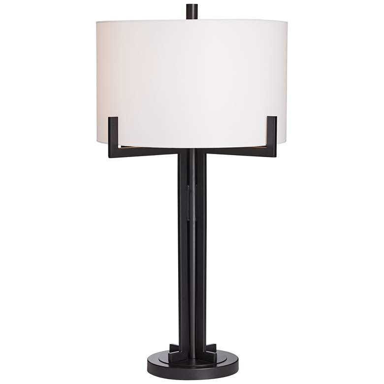 Image 3 Franklin Iron Works Madrid 31 1/2" Black Industrial Modern Table Lamp