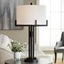 3_Franklin Iron Works Madrid 31 1/2" Black Industrial Modern Table Lamp