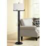 2_Franklin Iron Works Madrid 64" Matte Black Modern Floor Lamp