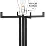 5_Franklin Iron Works Madrid 64" Matte Black Modern Floor Lamp more views