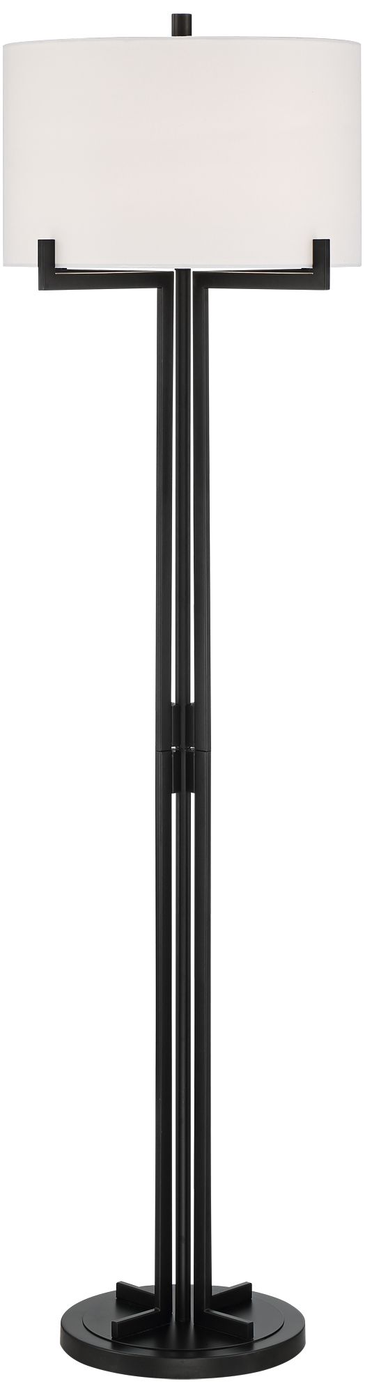Franklin Iron Works Madrid 64" Matte Black Modern Floor Lamp in scene