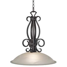 Image1 of Franklin Iron Works Manchester 20" Black and Glass Pendant Chandelier
