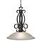 Franklin Iron Works Manchester 20" Black and Glass Pendant Chandelier