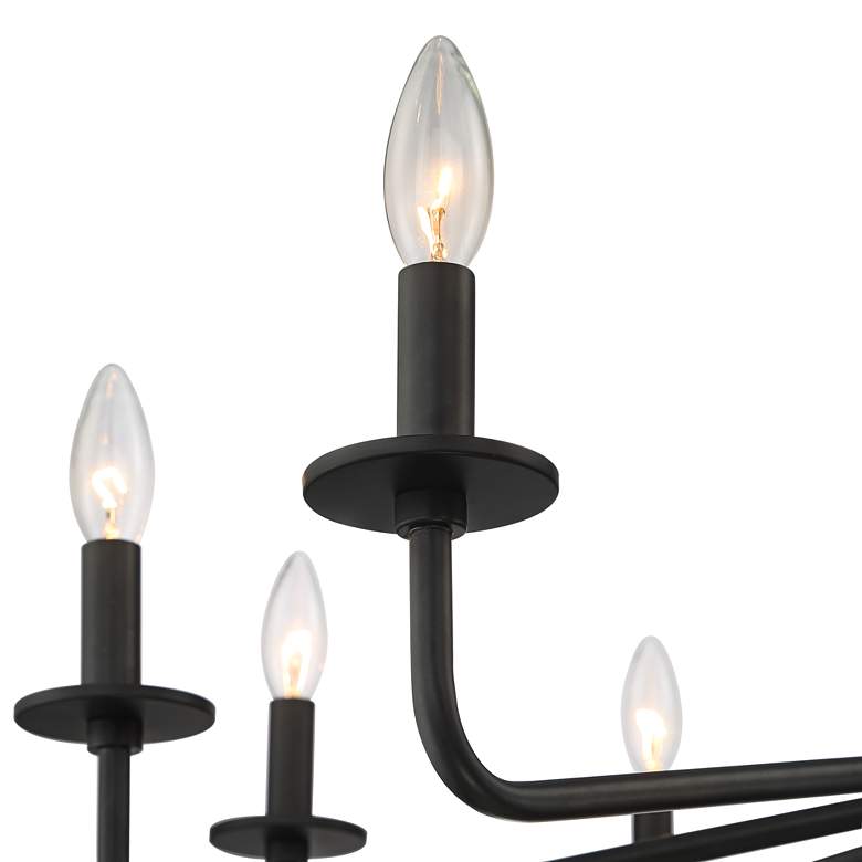 Image 4 Franklin Iron Works Manfred 36" Black 10-Light Candelabra Chandelier more views