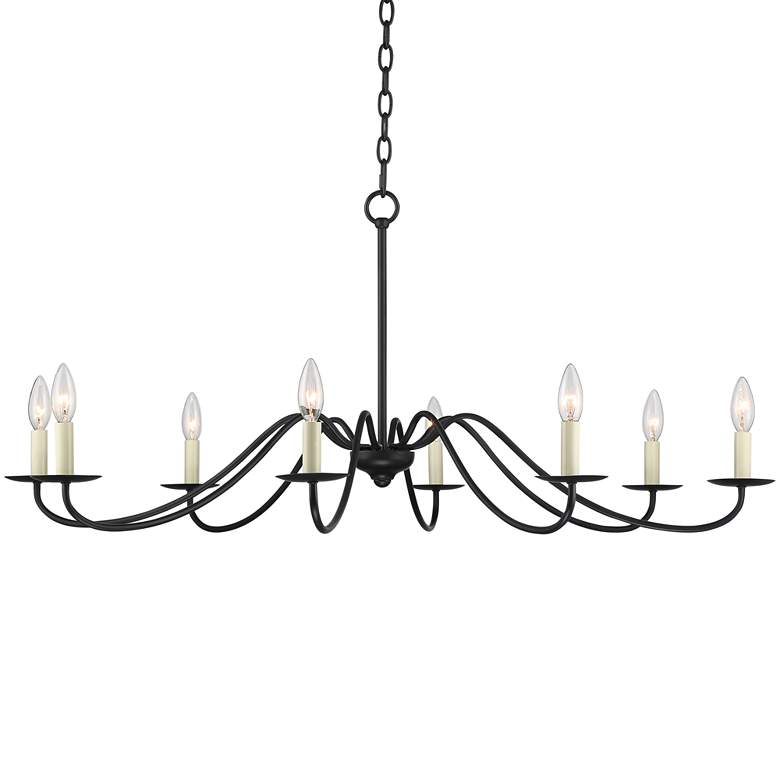 Image 3 Franklin Iron Works Marinec 42 inch Black 8-Light Candelabra Chandelier