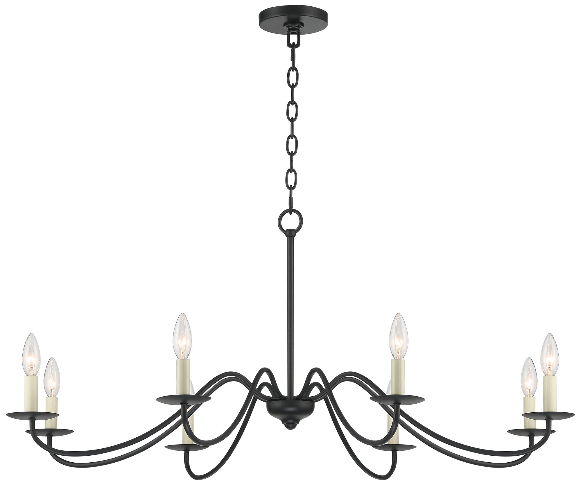 Franklin Iron Works Marinec 42" Black 8-Light Candelabra Chandelier in scene