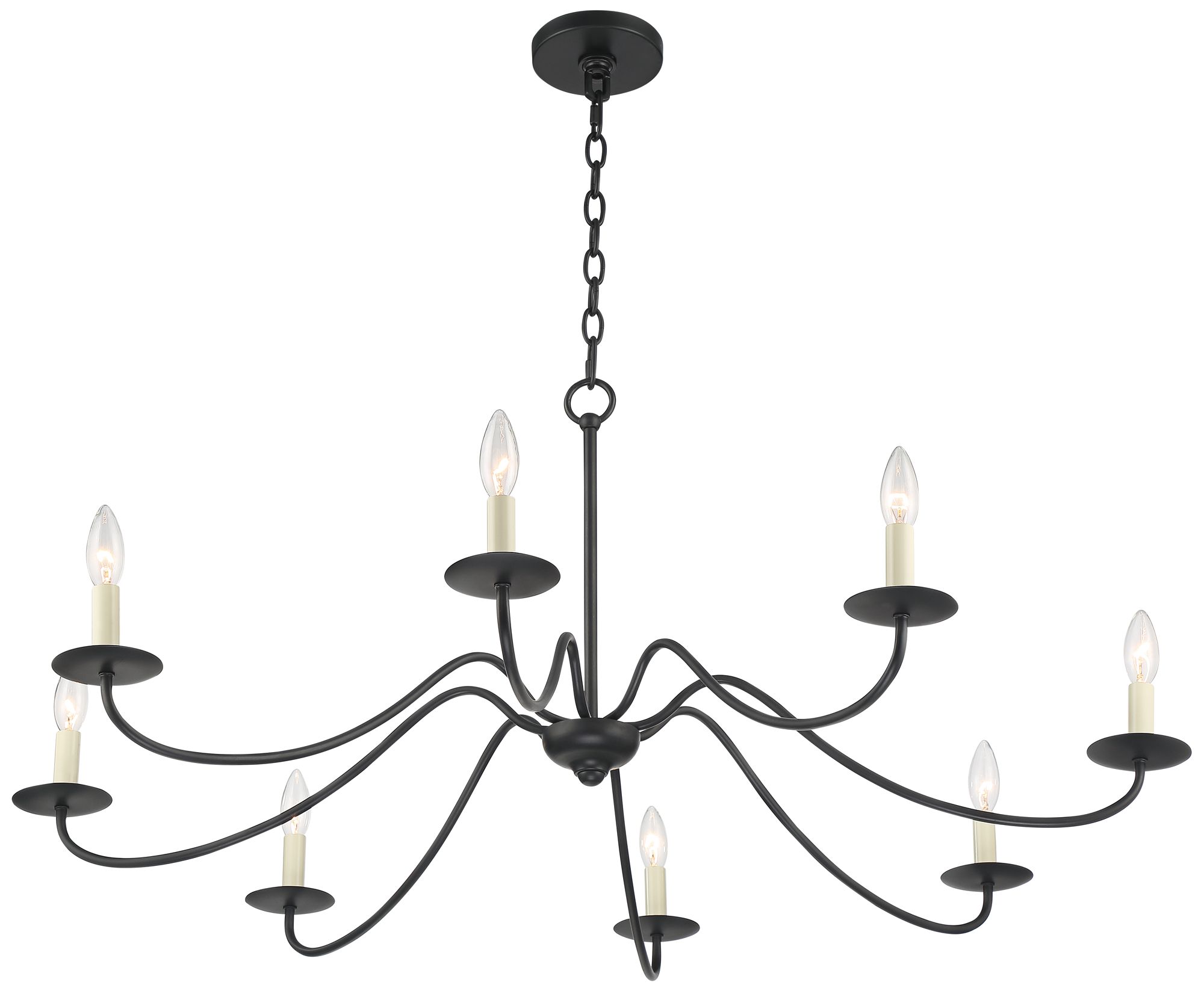 Franklin Iron Works Marinec 42" Black 8-Light Candelabra Chandelier in scene