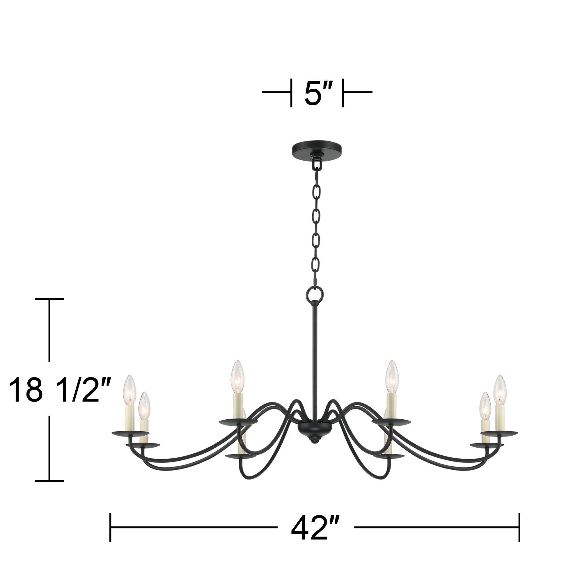Franklin Iron Works Marinec 42" Black 8-Light Candelabra Chandelier in scene