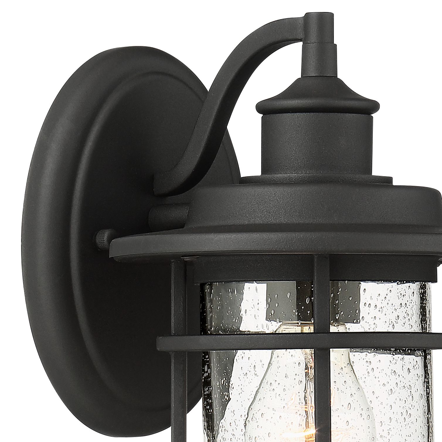 Image 4 Franklin Iron Works Markham 10 1/2" Textured Black Outdoor Lts Set/2 more views