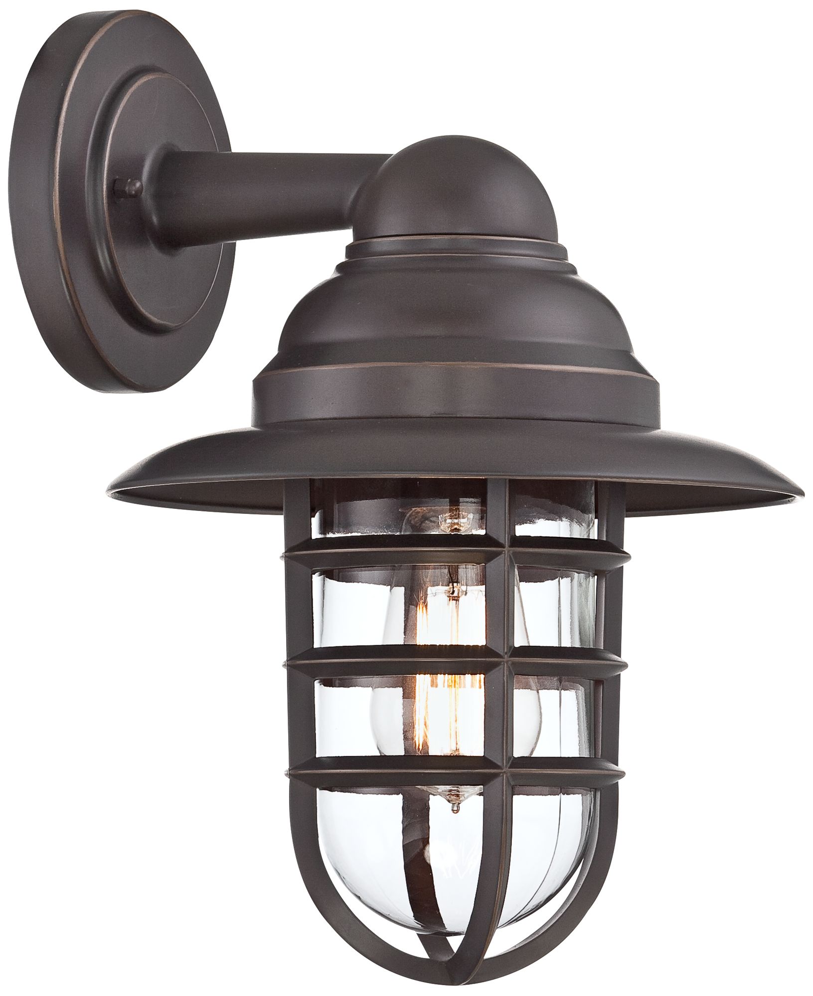 Image 6 Franklin Iron Works Marlowe 13 1/4"H Bronze Cage Outdoor Wall Light more views