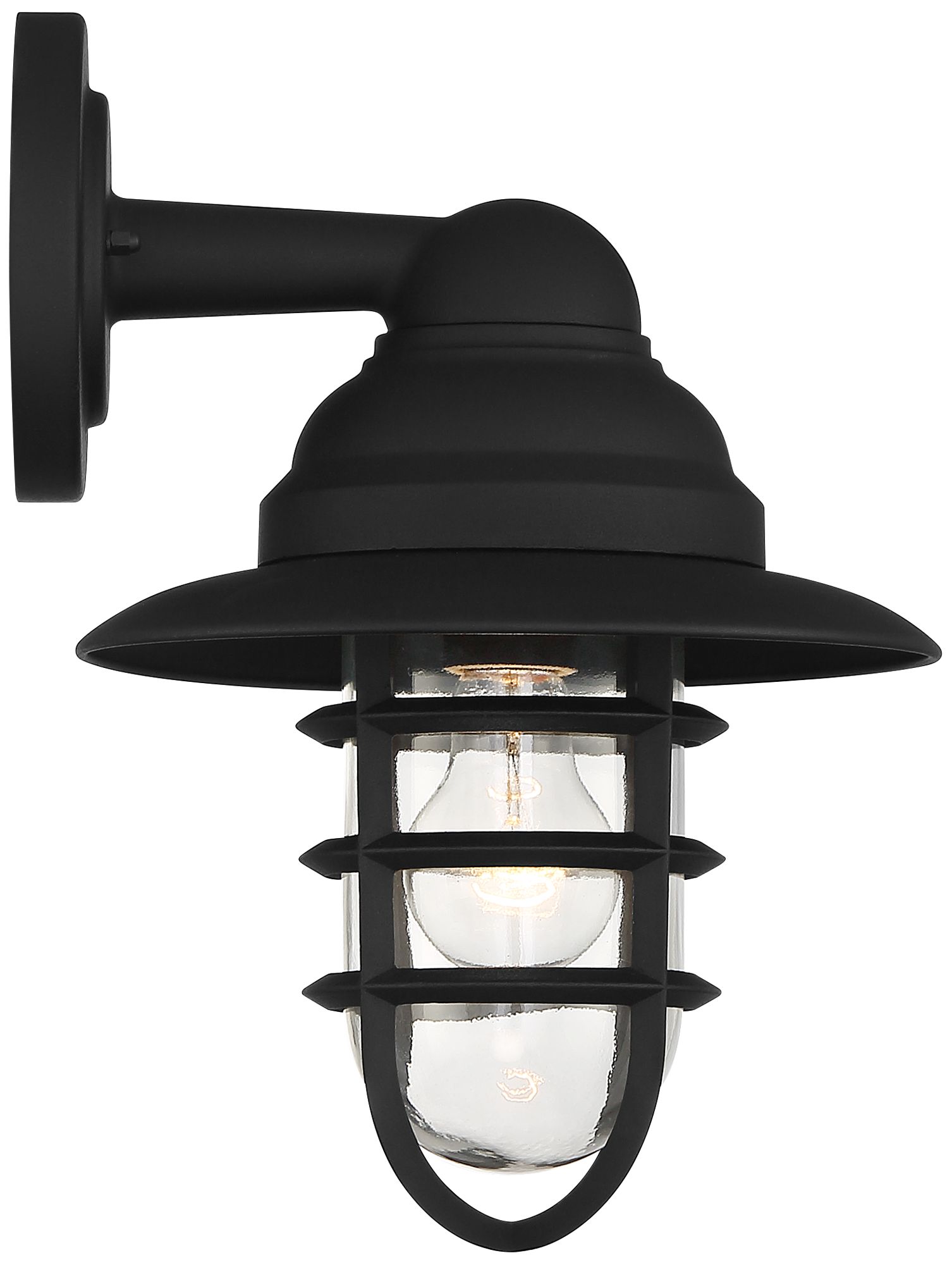 Image 7 Franklin Iron Works Marlowe 13"H Black Hooded Cage Outdoor Wall Light more views