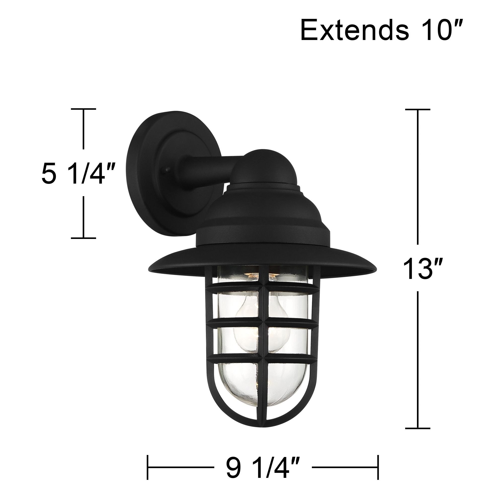 Franklin Iron Works Marlowe 13"H Black Hooded Cage Outdoor Wall Light