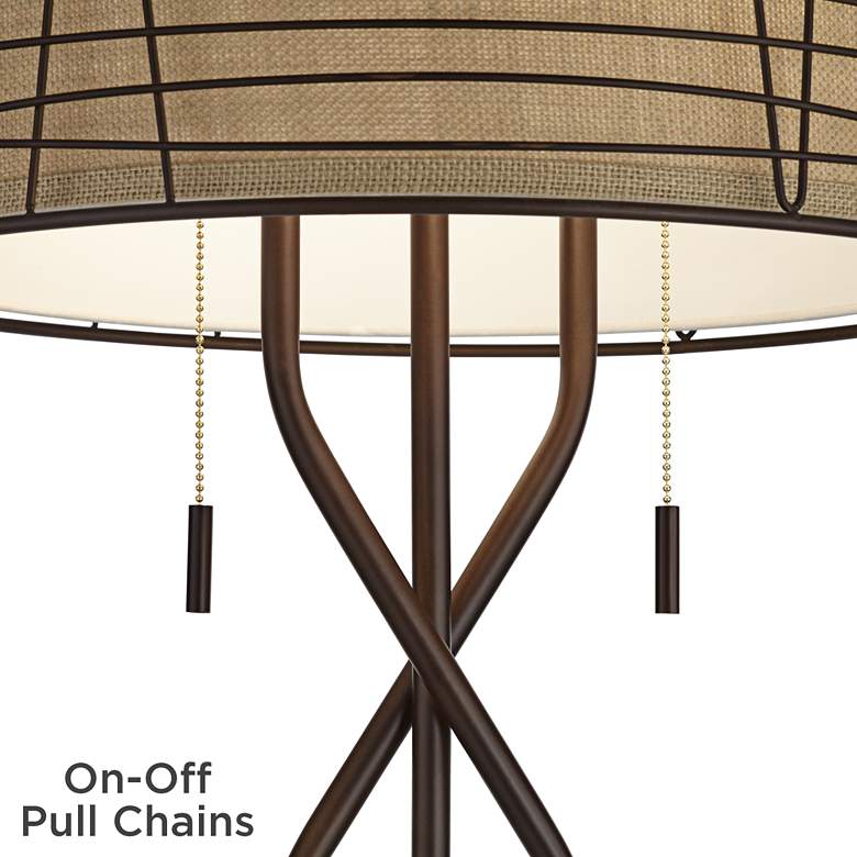 Image 5 Franklin Iron Works Marlowe 60 1/2" Bronze Woven Metal Floor Lamp more views