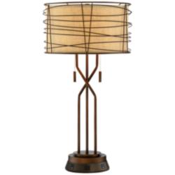 Franklin Iron Works Marlowe Bronze Metal Lamp with USB Workstation Base