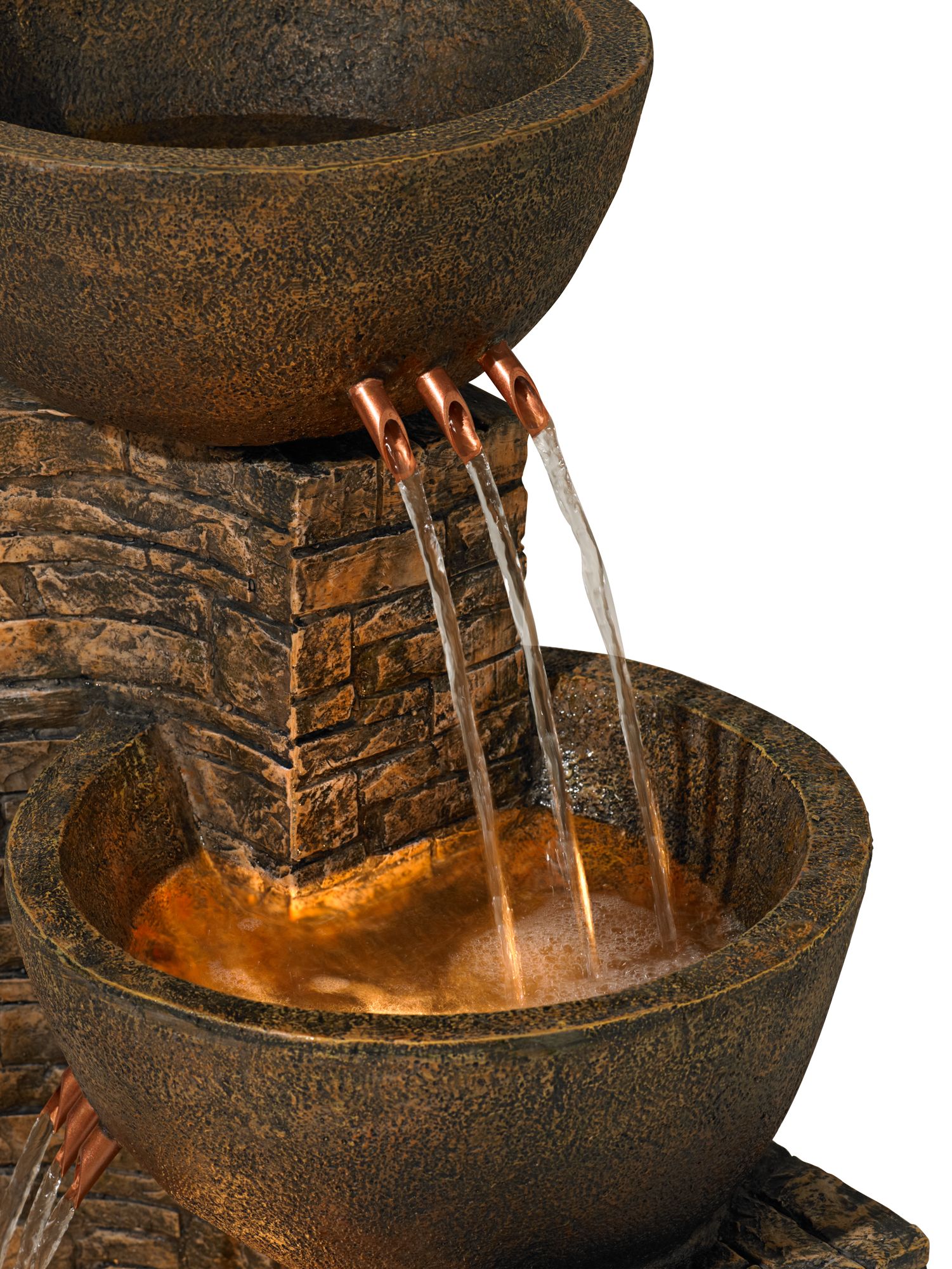 Image 4 Franklin Iron Works Mason 35" High Faux Stone LED Floor Fountain more views