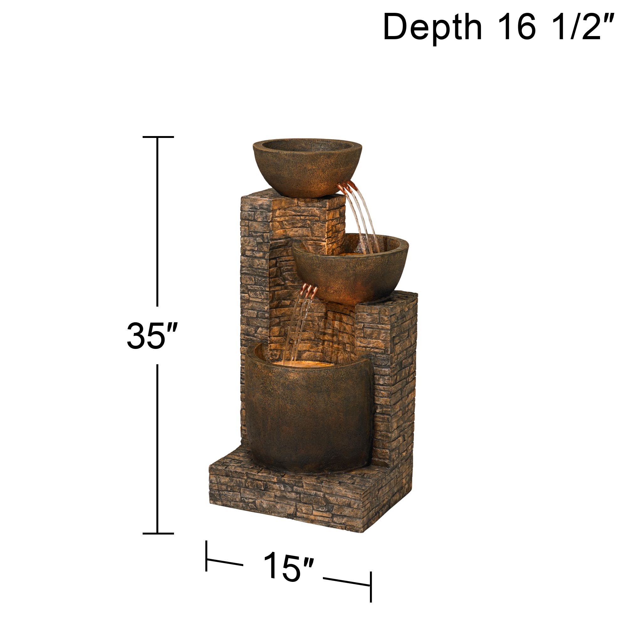 Mason Faux Stone Floor Fountain