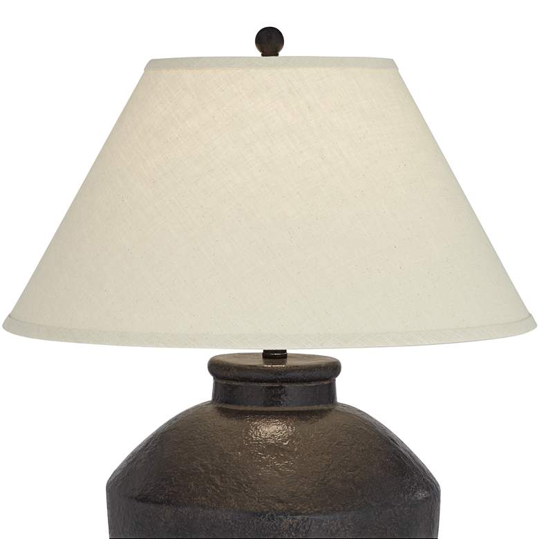 Image 5 Franklin Iron Works Massa 29 1/2" Black Terracotta Jar Table Lamp more views