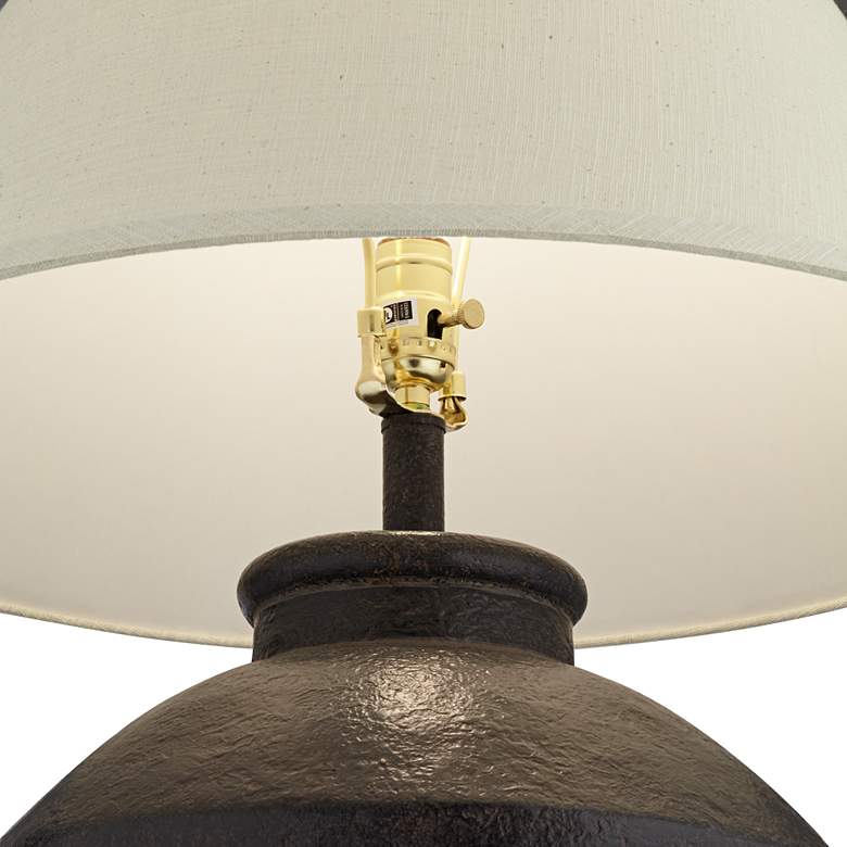 Image 6 Franklin Iron Works Massa 29 1/2" Black Terracotta Jar Table Lamp more views