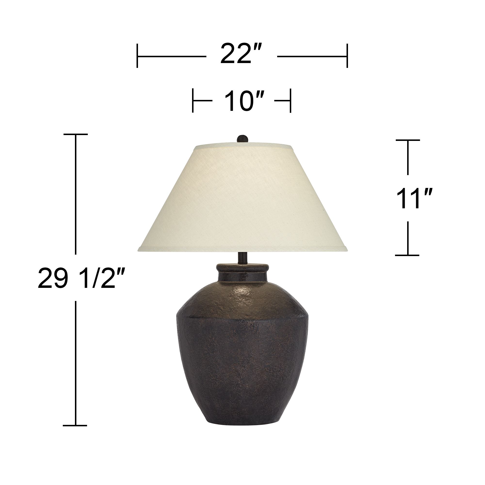 Franklin Iron Works Massa 29 1/2" Black Terracotta Jar Table Lamp in scene