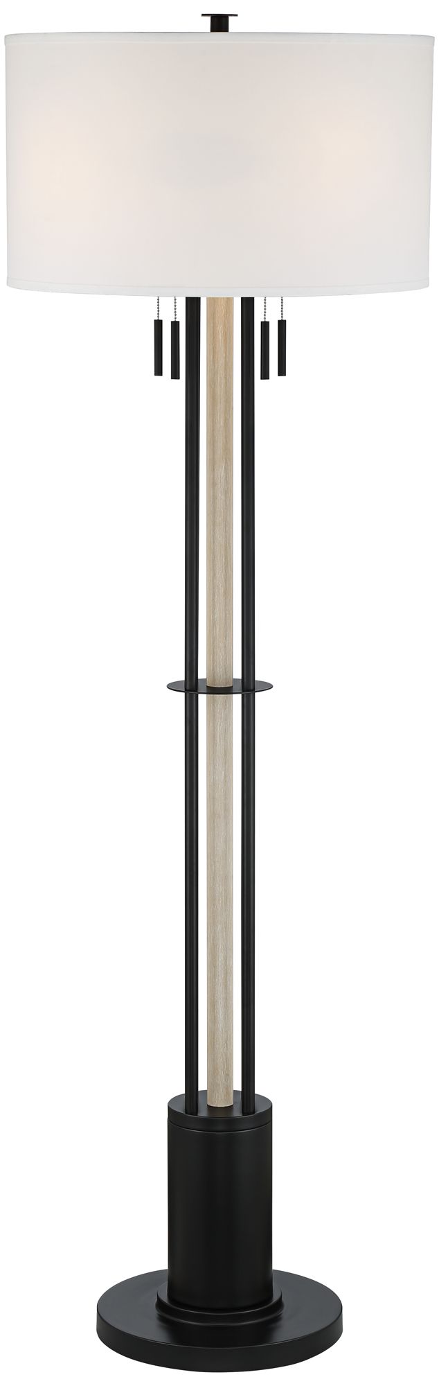 Franklin Iron Works McKinley 73 1/4" Black 4-Pull Chain Floor Lamp