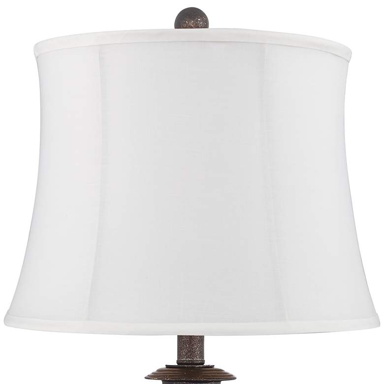Image 2 Franklin Iron Works Miner Night Light Lamps with White Shades Set of 2 more views
