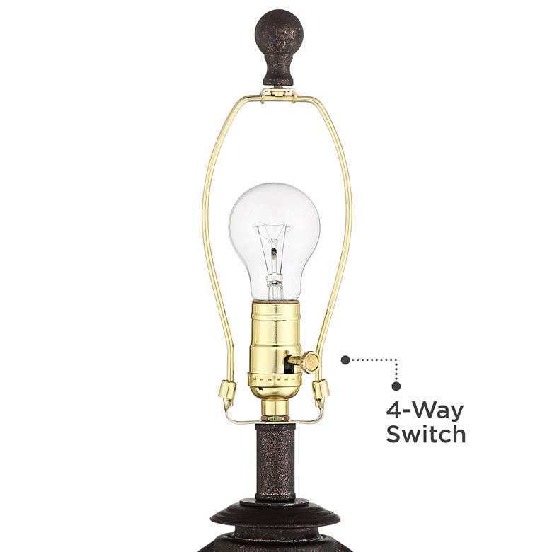 Image 3 Franklin Iron Works Miner Night Light Lamps with White Shades Set of 2 more views